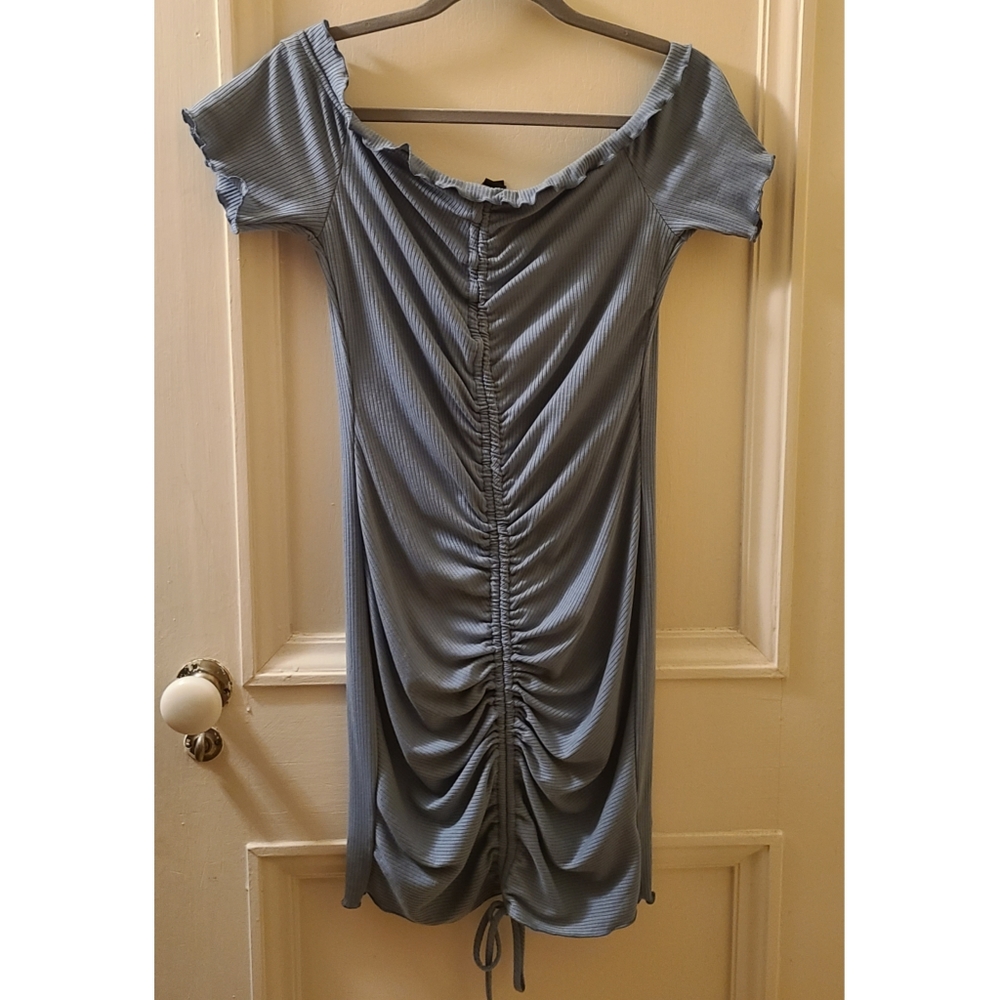 Ribbed light blue dress